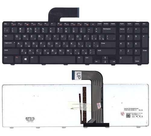 Клавиатура для ноутбука Dell Inspiron 17R N7110 (RU) черная с черной рамкой с подсветкой