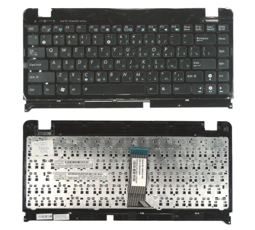 Клавиатура (топ-панель) для ноутбука Asus EEE PC 1215 черная (RU) рамка черная [10136]