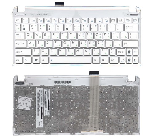 Клавиатура (топ-панель) для ноутбука Asus Eee 1015 x101 RU белая, топ-панель [10130]