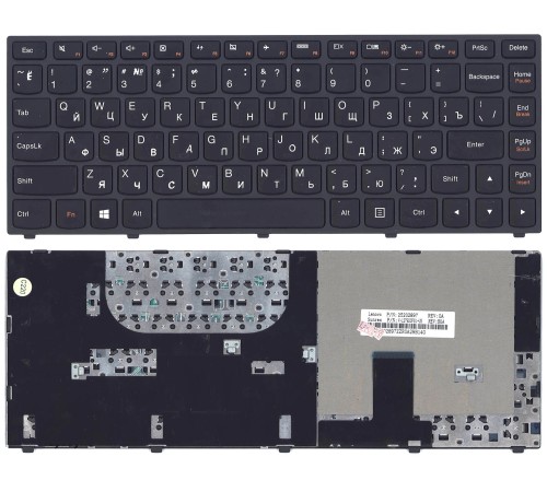 Клавиатура для ноутбука LENOVO IdeaPad YOGA 13 (RU) черная (с черной рамкой)