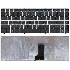 Клавиатура для ноутбука Asus UL30, U30, U31, K42, K43, N43, N82, X42, X43, X44, A84  (RU) черная с серебристой рамкой [10157]
