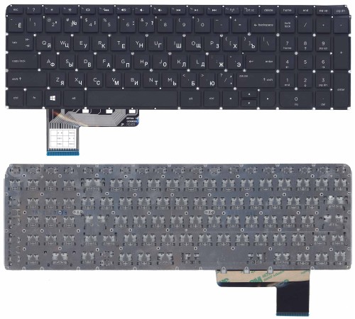 Клавиатура для ноутбука HP m6-k088, m6-k125dx, m6-k054ca (RU) черная с подсветкой