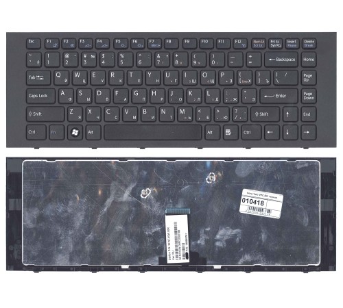 Клавиатура для ноутбука Sony Vaio VPC-EG (RU) черная, черная рамка [10172]
