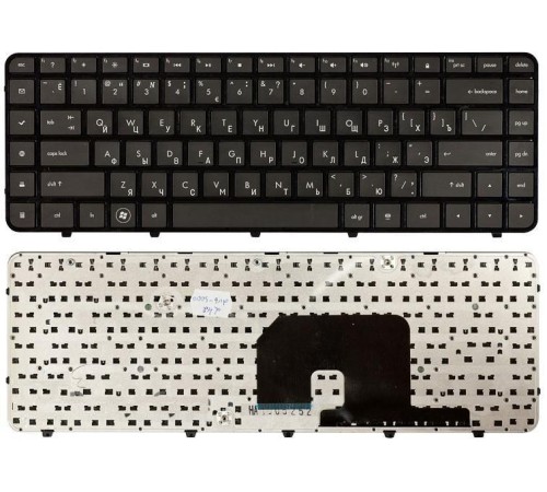 Клавиатура для ноутбука HP Pavilion DV6-3000 (RU) черная, черная рамка [00497]