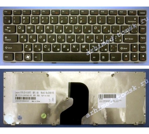Клавиатура для ноутбука Lenovo IdeaPad Z360, Z450, Z460 (RU) черная [00606]
