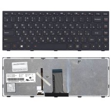 Клавиатура для ноутбука Lenovo Flex 14 G40-30 G40-70 (RU) черная с черной рамкой с подсветкой [10185]