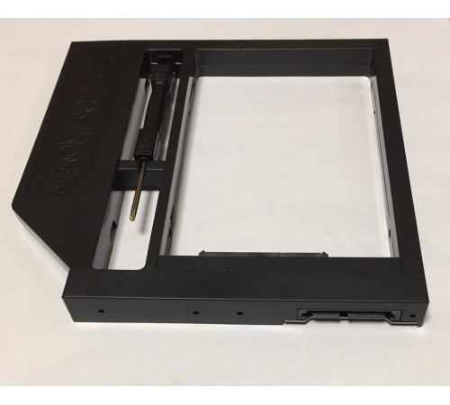 Переходник дополнительного HDD / SSD SATA-III кредл в отсек CD/DVD 12.7 mm, пластик