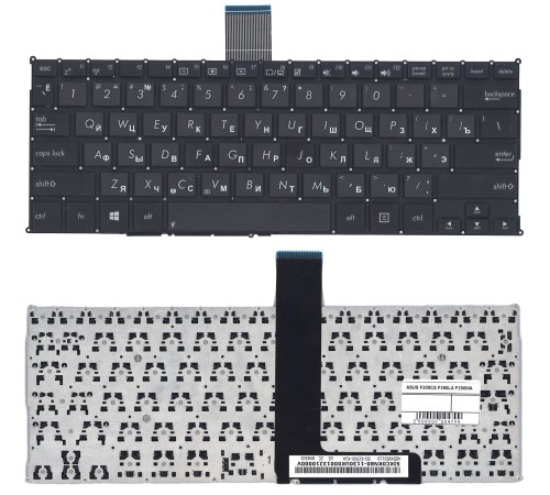 Клавиатура для ноутбука ASUS F200CA F200LA F200MA X200 (RU) черная, без рамки, плоский Enter