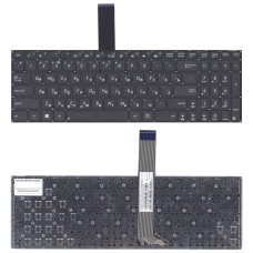 Клавиатура для ноутбука Asus K56 черная без рамки (RU), плоский Enter [10190]