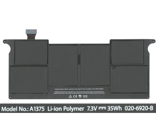 Аккумуляторная батарея (A1375) для ноутбука Apple MacBook Air 11-Inch 35Wh, черная