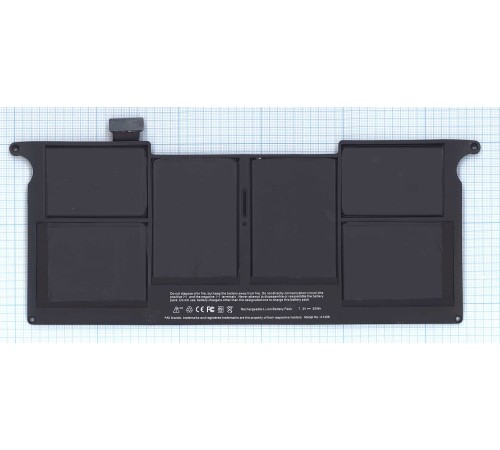 Аккумуляторная батарея (A1406) для ноутбука Apple MacBook Air A1370 35Wh, черная OEM