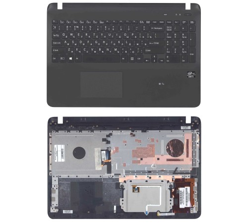 Клавиатура для ноутбука Sony FIT 15 SVF15 черная топ-панель c подсветкой