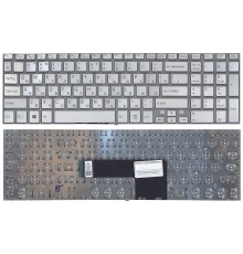 Клавиатура для ноутбука Sony FIT 15 SVF15 серебристая (RU) с подсветкой