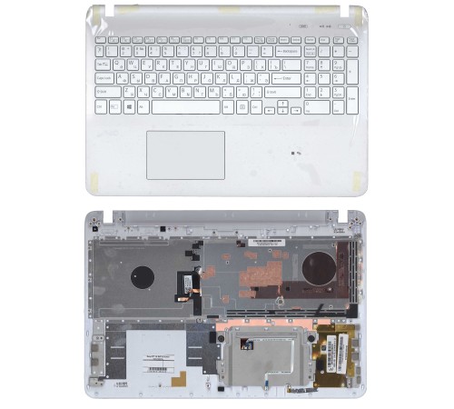 Клавиатура для ноутбука Sony FIT 15 SVF15 (RU) белая топ-панель с подсветкой