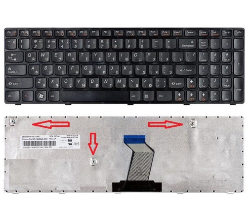 Клавиатура Lenovo IdeaPad B570, B590, V570, Z570, Z575 (RU) черная