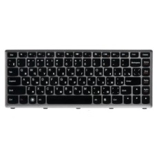 Клавиатура Lenovo IdeaPad U410 (RU) черная (серебристая рамка)