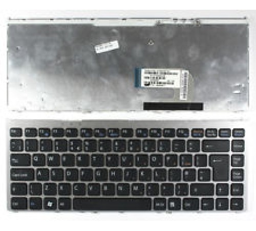 Клавиатура для ноутбука Sony Vaio VGN-FW (RU) черная, серебряная рамка