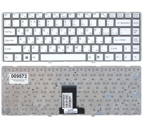 Клавиатура для ноутбука Sony Vaio VPC-EA (RU) белая, без рамки