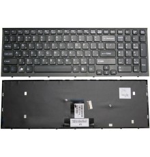 Клавиатура для ноутбука Sony Vaio VPC-EB черная (черная рамка) [10104]