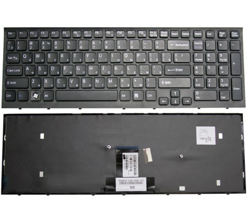 Клавиатура для ноутбука Sony Vaio VPC-EB черная (черная рамка) [10104]