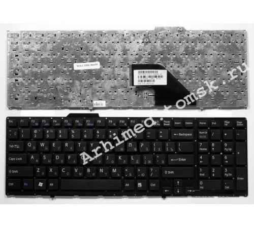 Клавиатура для ноутбука Sony Vaio VPC-F11 VPC-F12 VPC-F13 (RU) черная, без рамки