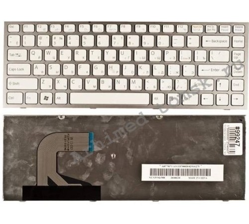 Клавиатура для ноутбука Sony Vaio VPC-S (RU) белая, белая рамка