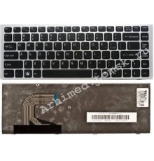 Клавиатура для ноутбука Sony Vaio VPC-S (RU) черная, серебряная рамка