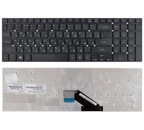 Клавиатура для ноутбука Acer Aspire V3-571, V3-571G (RU) черная, без рамки
