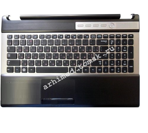 Клавиатура (топ-панель) для ноутбука Samsung RF510, RF511, RF530 (RU) черная