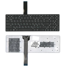 Клавиатура для ноутбука Asus K55, A55D, K75VD, X751L, R752, R752L (RU) черная, small Enter, без рамки [10063]
