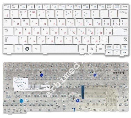 Клавиатура для ноутбука Samsung N140, N150, N145, N144, N148 (RU) белая [10073]