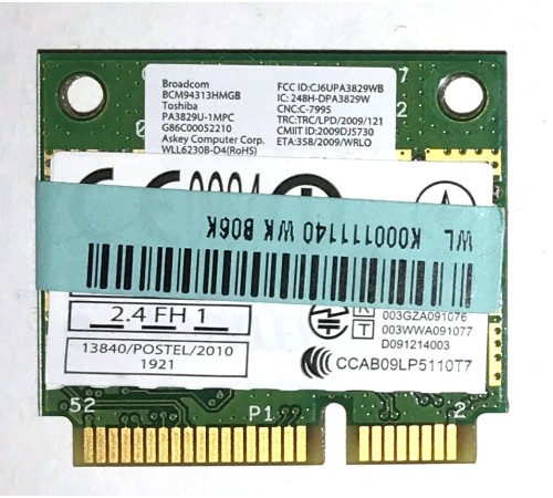 *Б/У* WiFi модуль для ноутбука Toshiba Satellite A660, C660, C665, P750, P755 (K000111140)
