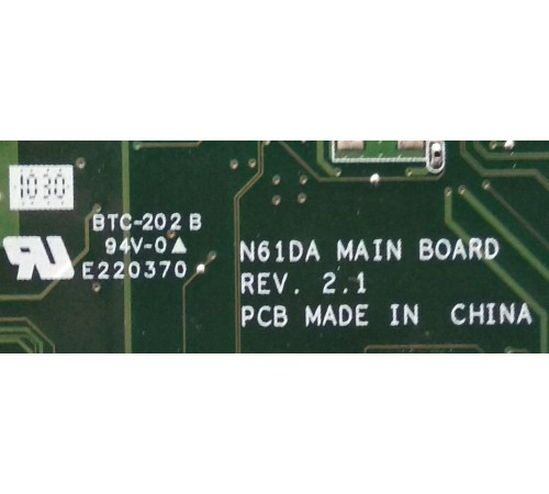 *Б/У* Материнская плата для ноутбука Asus PRO64D, N52D, N61, N61DA, N61J, N61JV, X64J (60-NZZMB1000-E01), с разбора, неисправная
