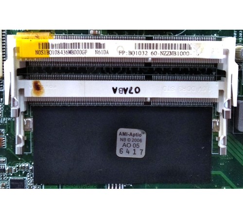 *Б/У* Материнская плата для ноутбука Asus PRO64D, N52D, N61, N61DA, N61J, N61JV, X64J (60-NZZMB1000-E01), с разбора, неисправная