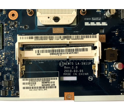*Б/У* Материнская плата для ноутбука eMachines E640G-P322G16MI (NEW75 LA-5911P), с разбора, исправная