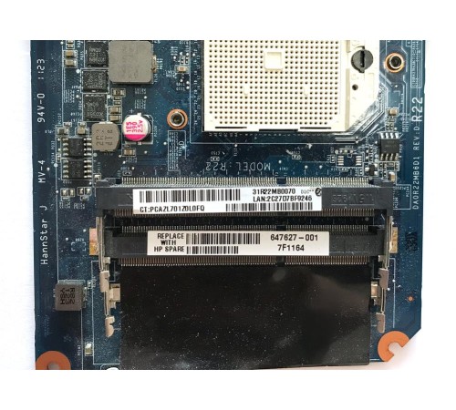 *Б/У* Материнская плата для ноутбука HP G6-1108er (647627-001), с разбора, неисправная