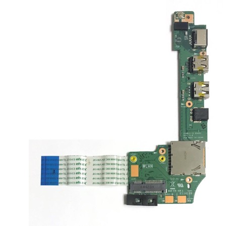 *Б/У* Плата сразъёмами USB, LAN, Audio и кнопкой включения для ноутбука Asus X200LA (60NB03U0-IO1040)