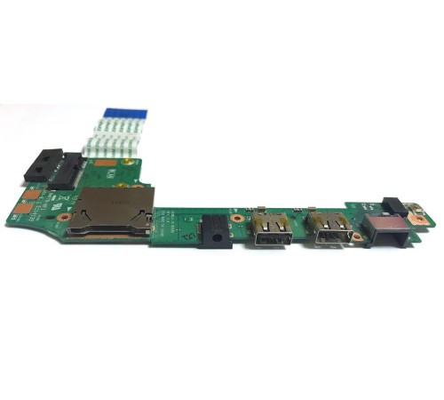 *Б/У* Плата сразъёмами USB, LAN, Audio и кнопкой включения для ноутбука Asus X200LA (60NB03U0-IO1040)