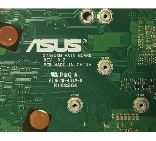 Материнская плата для ноутбука Asus X756UQ, X756UV, X756UX (60NB0C30-MB1110), с разбора, неисправная