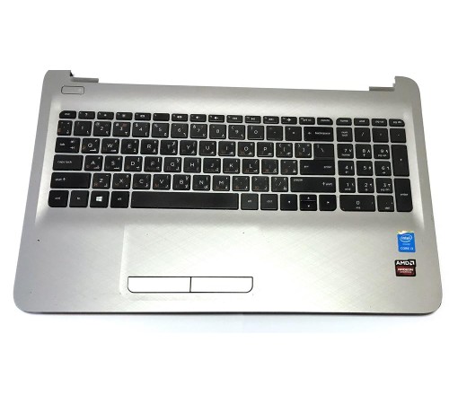 Топкейс (Top case, C cover) + клавиатура для ноутбука HP Pavilion 15-ac, 15-af (AM1EM000300), с разбора