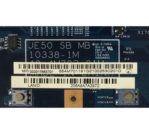 Материнская плата для ноутбука Acer Aspire 5560, 5560G (JE50 SB MB 10338-1), с разбора, исправная