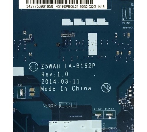 Материнская плата для ноутбука Acer Aspire E5-571, E5-571G, E1-572G (Z5WAH LA-B162P), с разбора, неисправная