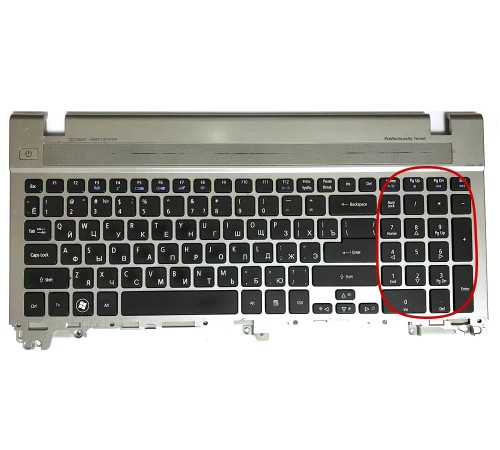 Топкейс (Top case, C cover) + клавиатура для ноутбука Acer Aspire V3-571 (AP0N70001002), с разбора