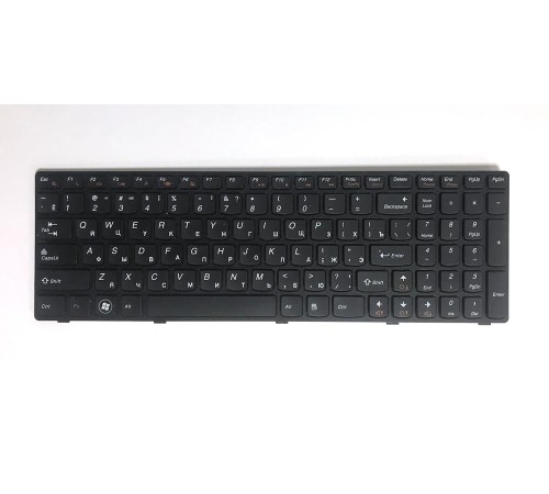 Клавиатура для ноутбука Lenovo V570, V570A, V570C (RU) черная (9Z.N5SSW.A0R), с разбора