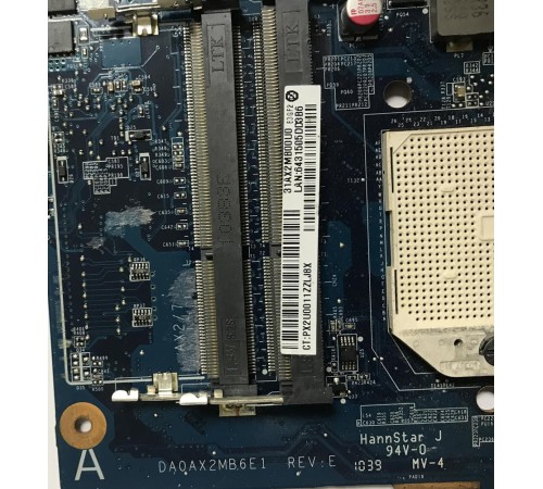 Материнская плата для ноутбука HP Compaq Presario CQ56 (DA0AX2MB6E1 rev:E), с разбора, неисправная