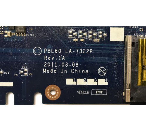Материнская плата для ноутбука Asus X53B (PBL60 LA-7322P rev: 1A), с разбора, исправная