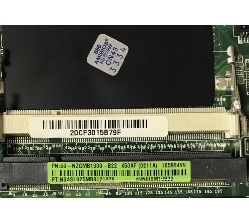 Материнская плата для ноутбука Asus K50AF (60-NZGMB1000-B22), с разбора, неисправная