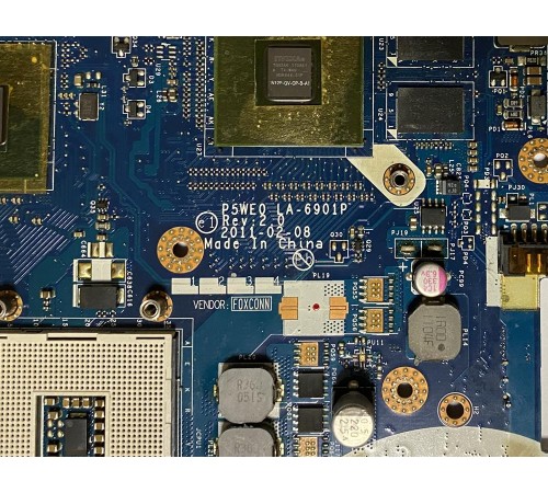 Материнская плата для ноутбука Acer Aspire 5750G (P5WE0 LA-6901P Rev:2.0), с разбора, исправная