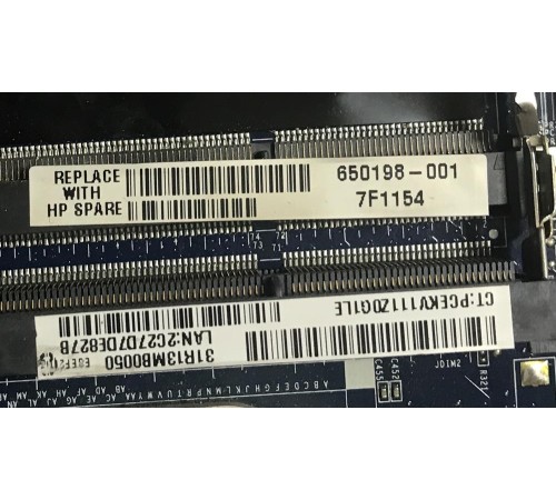 Материнская плата для ноутбука HP Pavilion G6-1159ER (650198-001), с разбора, неисправная