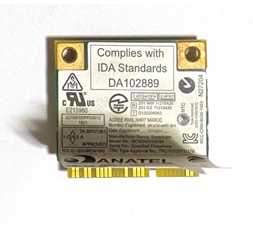 WiFi модуль для ноутбука Lenovo IdeaPad G500, G505, G510 (BCM943142HM), с разбора